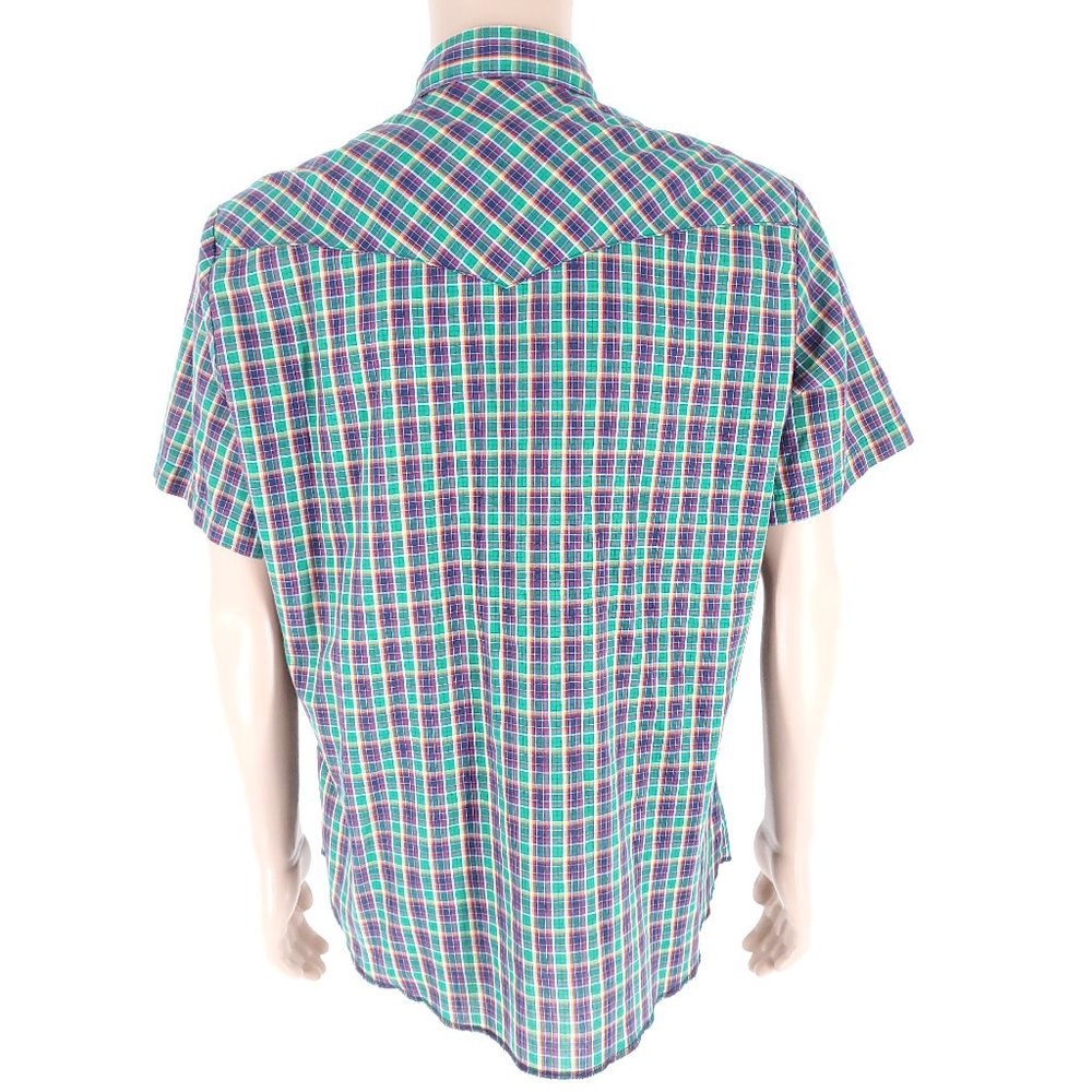 Wrangler Western Men Shirt Check Pearl Snap Button Multicolor Size L - Picture 5 of 7
